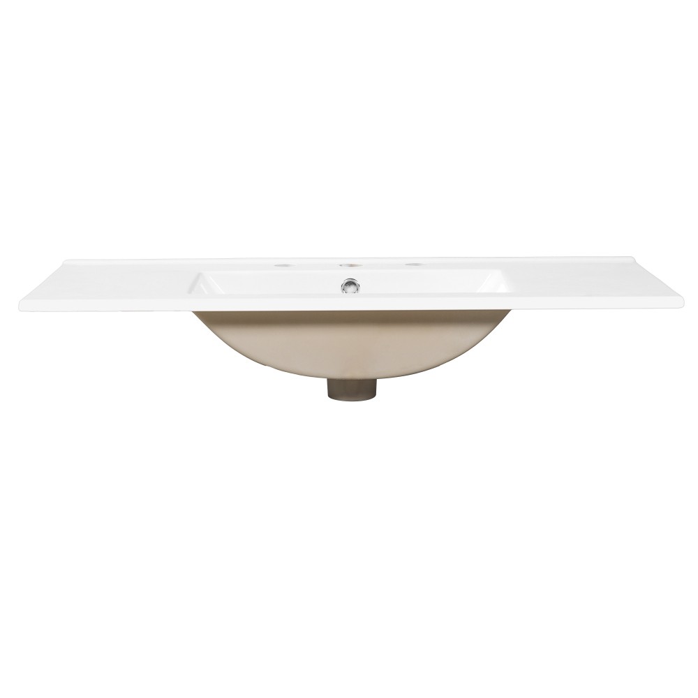 36″ Striped Bathroom Vanity,Soft-Close Dual-Door Storage &Premium Ceramic Sink