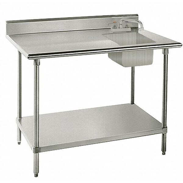 Advance Tabco Kms-11B-305R Scullery Sink 16 In X 20 In, 1, 2, Deck Mount