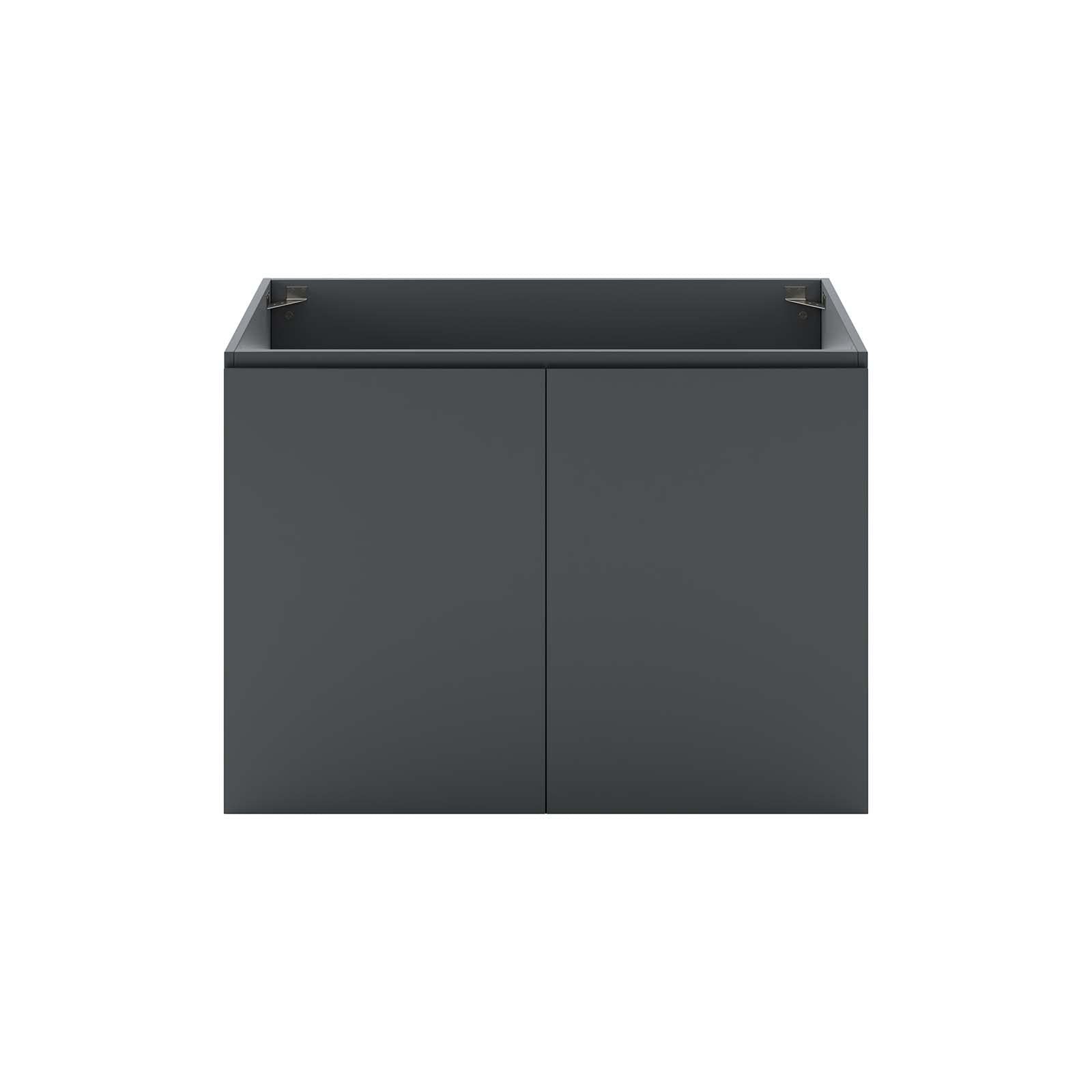 Modway Vitality 35″ Plastic and Wood Wall-Mount Bathroom Vanity in Gray