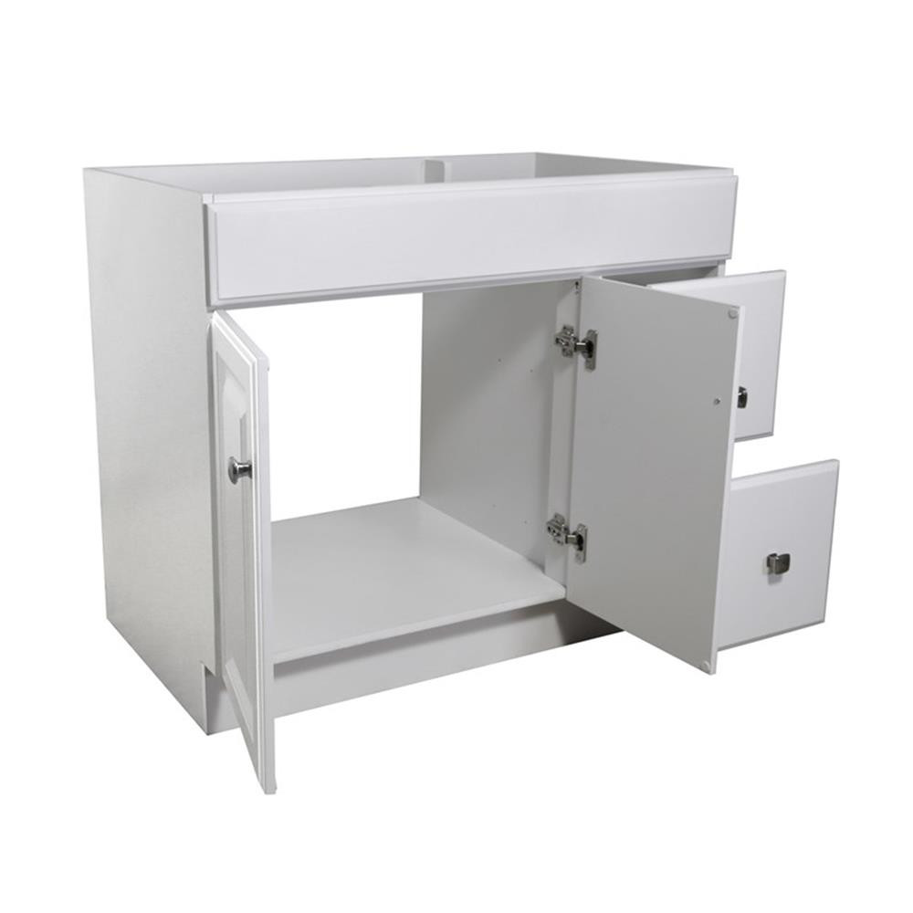 Wyndham 36-Inch 2-Door Bathroom Wood Vanity Without Top in White