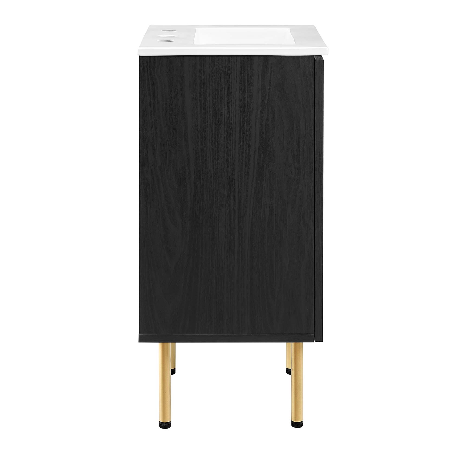 Modway Chaucer 18” Bathroom Vanity in Black White With Ceramic Sink Basin
