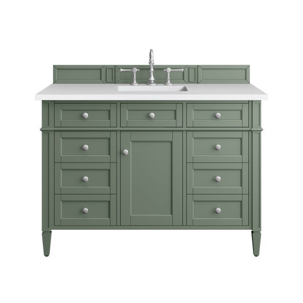 48″ James Martin Brittany 650-V48-SC-3WZ Vanity Cabinet White Zeus Top