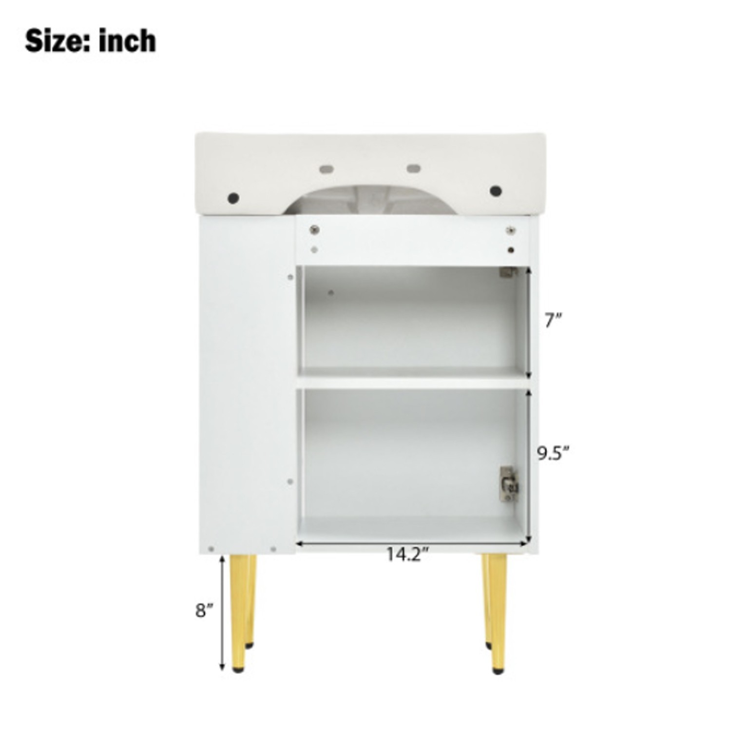 Functional 21.6”Bath Vanity With Sink White Easy To Install Bathroom Vanity