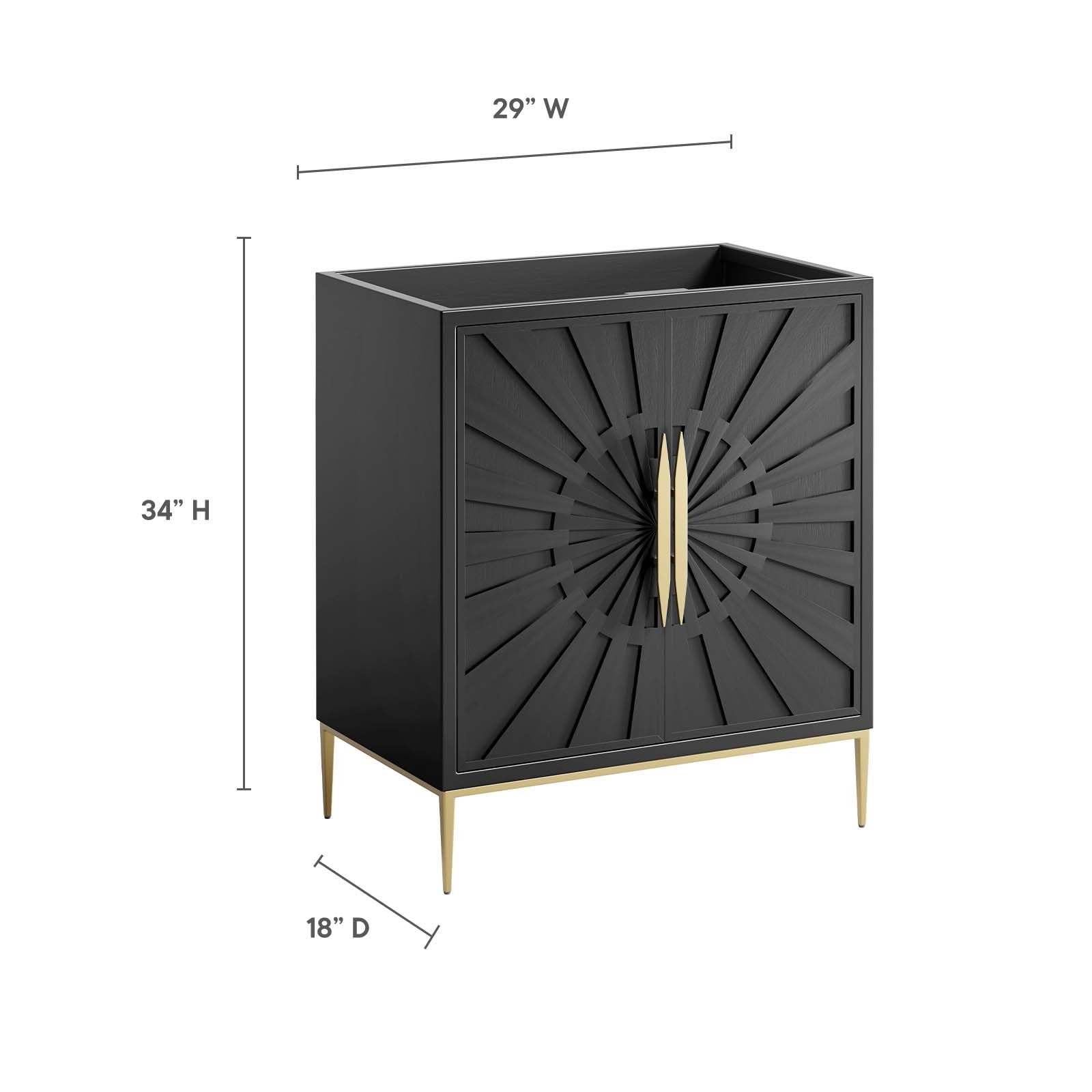 Modway Awaken 30″ Solid Wood and MDF Bathroom Vanity Cabinet in Black