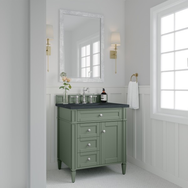 30″ James Martin Brittany 650-V30-SC-3CSP Vanity Cabinet Charcoal Soapstone Top