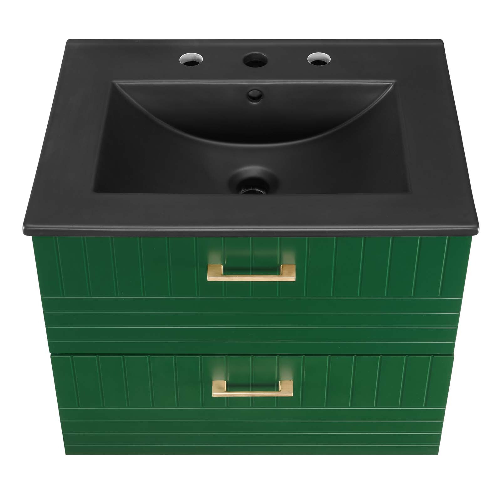 Modway Daybreak 24″ Wall-Mount Bathroom Vanity in Green Black