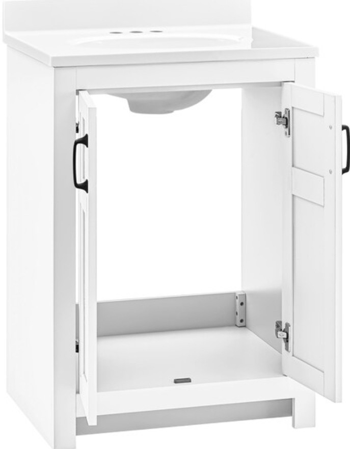 Style Selections Lowry 24-in Bathroom Vanity White Cultured Marble Top 2 Doors