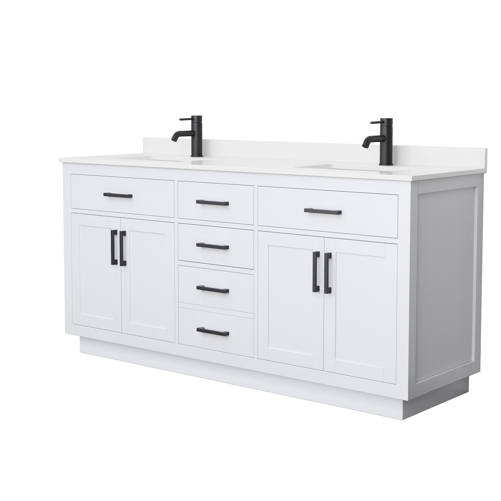 Wyndham Collection WCG262672D-QTZ-UNSMXX Beckett TK 72″ – Dark Gray / White