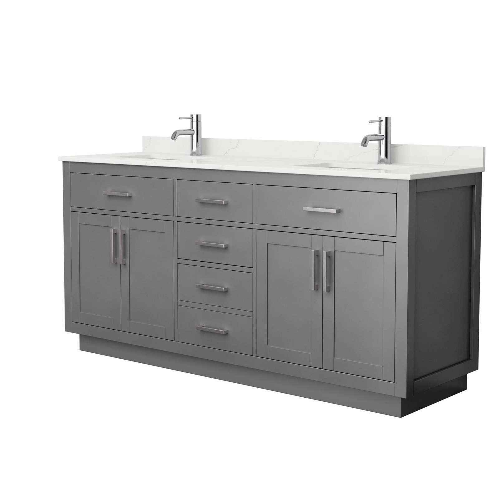 Wyndham Collection WCG262672D-QTZ-UNSMXX Beckett TK 72″ – Dark Gray / White