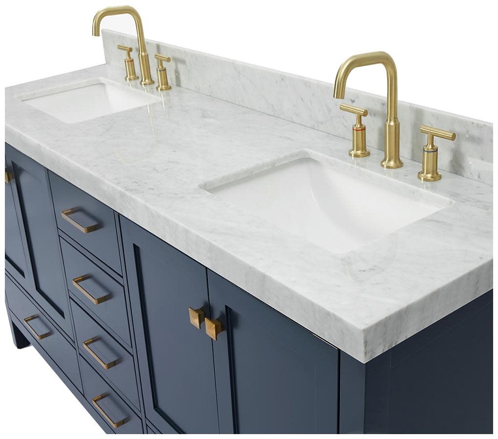 Ariel A072DCW5RVO Cambridge 72″ – Grey / Italian Carrara Marble Top / Brushed