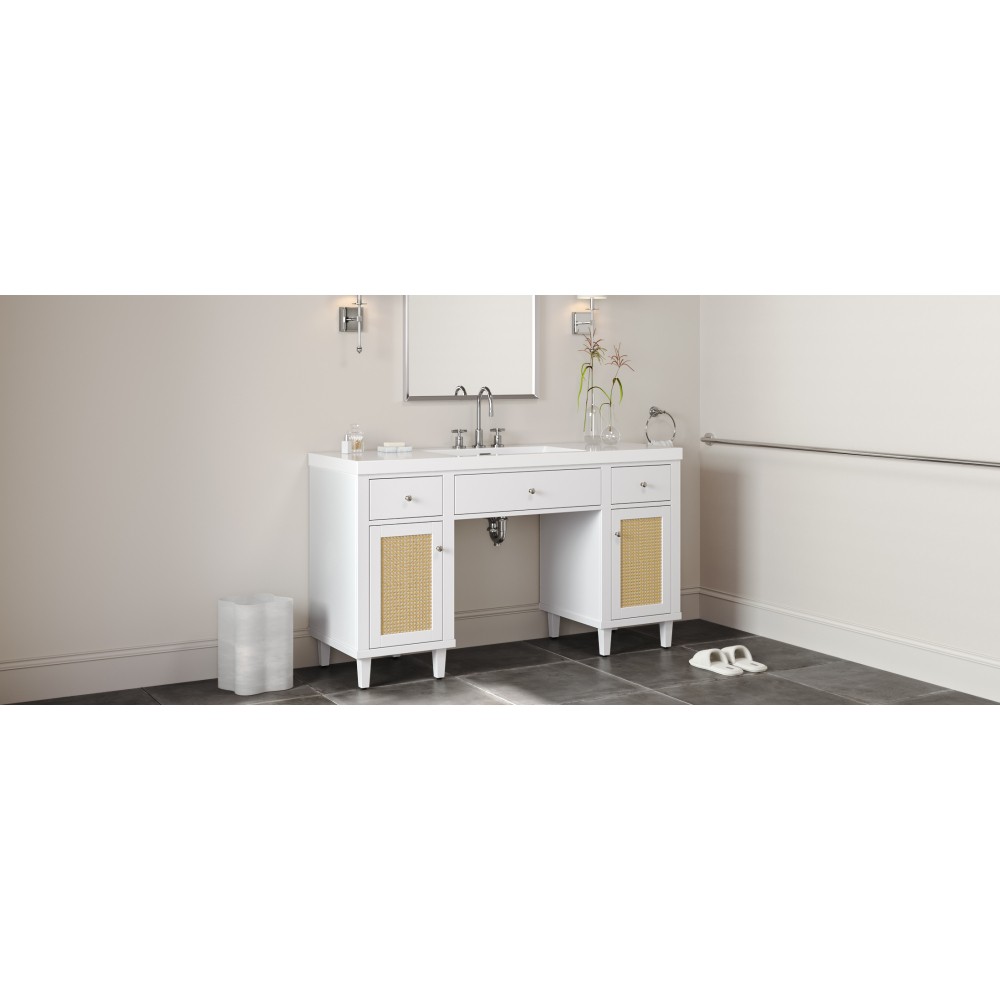 60 Inch Bathroom Vanity with SMC Sink, Modern Spacious Bathroom Storage Cabinet