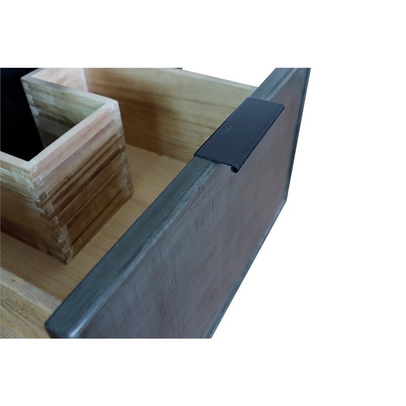 Scandi Oval Sink Solid Wood Vanity with Gray Granite Stone Top in Linen Gray