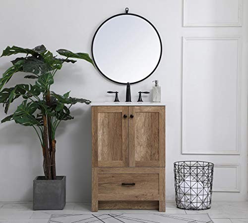 Elegant Decor 24 Inch Single Bathroom Vanity in Natural Oak