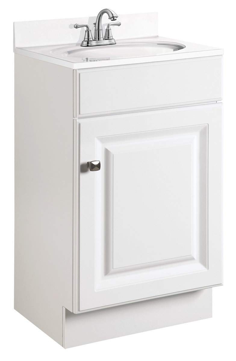 597112 Wyndham 18 Inch Unassembled 1-Door Bathroom Vanity without Top, White