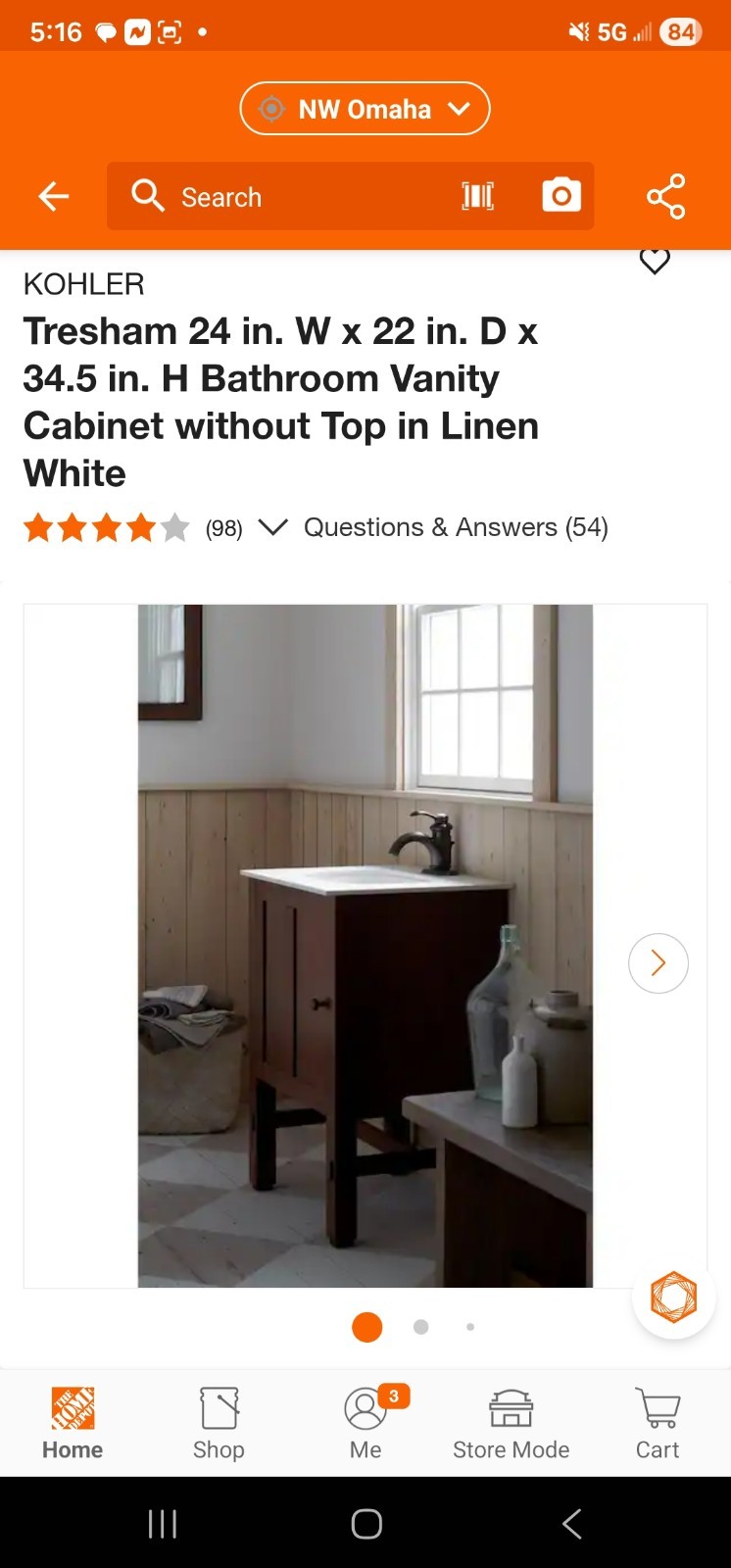 ☆NIB☆ ~Kohler TRESHAM 24″ Vanity Bathroom/Cabinet 🪵Woodland ~ ☆NO-SINK-TOP☆