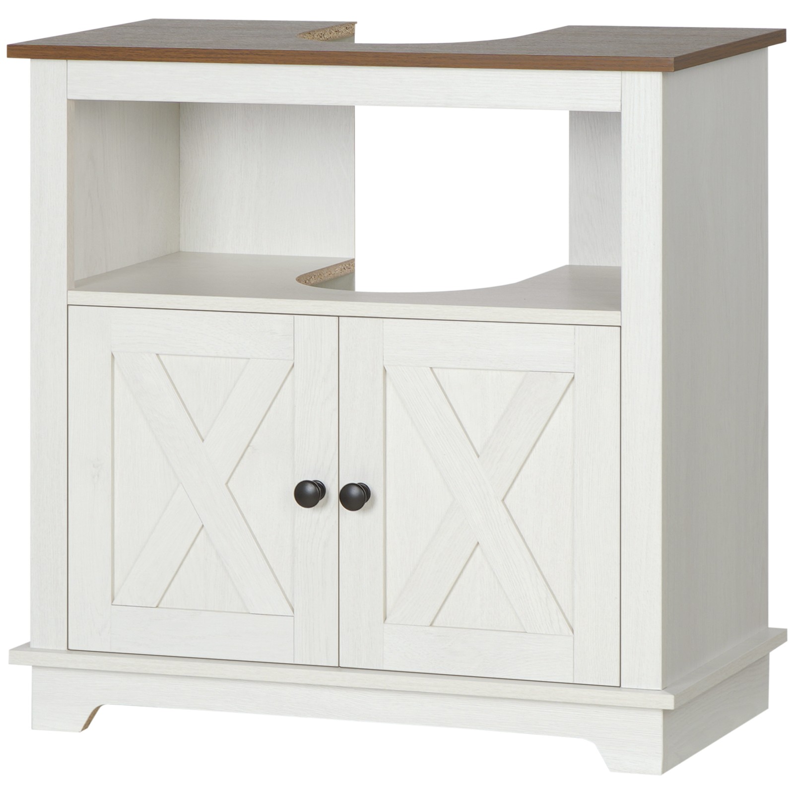 Modern Farmhouse Bathroom Sink Cabinet, Pedestal Sink Storage Cabinet