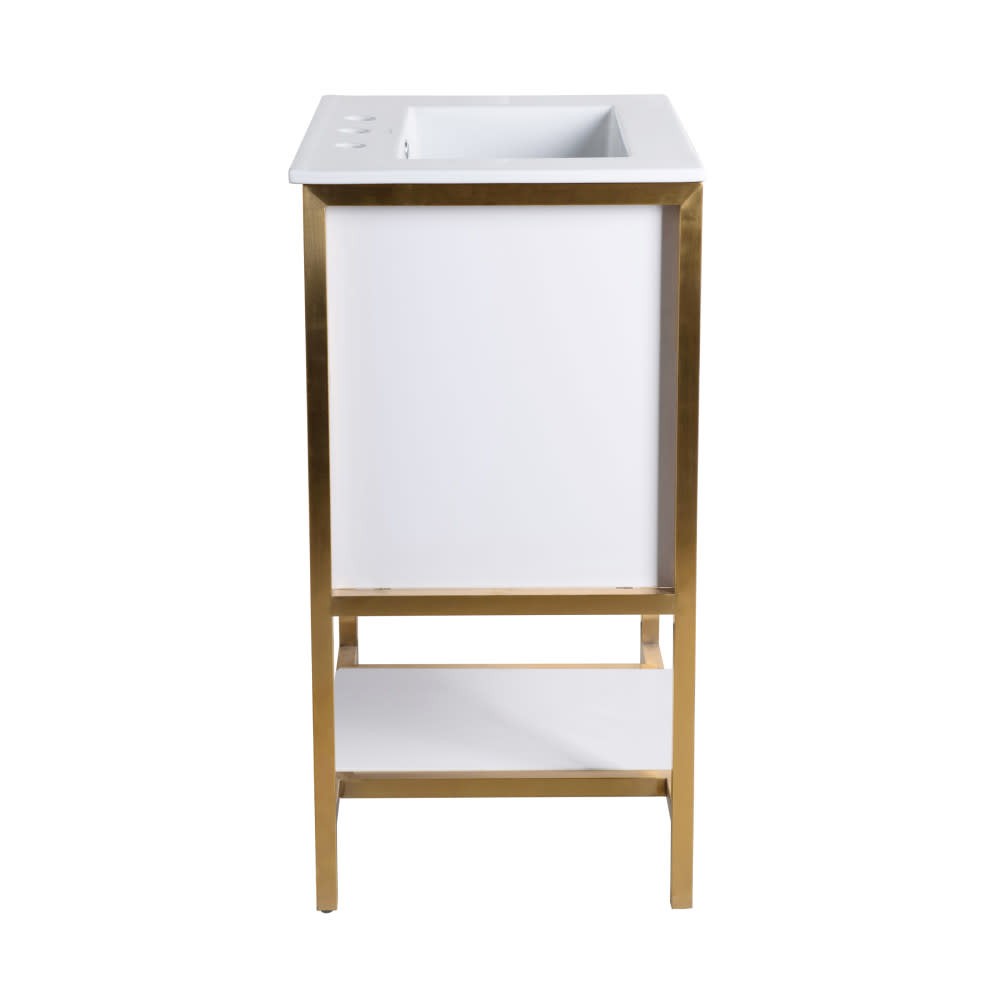 Swiss Madison SM-BV217-3 Marseille 24″ – White and Brushed Gold / White