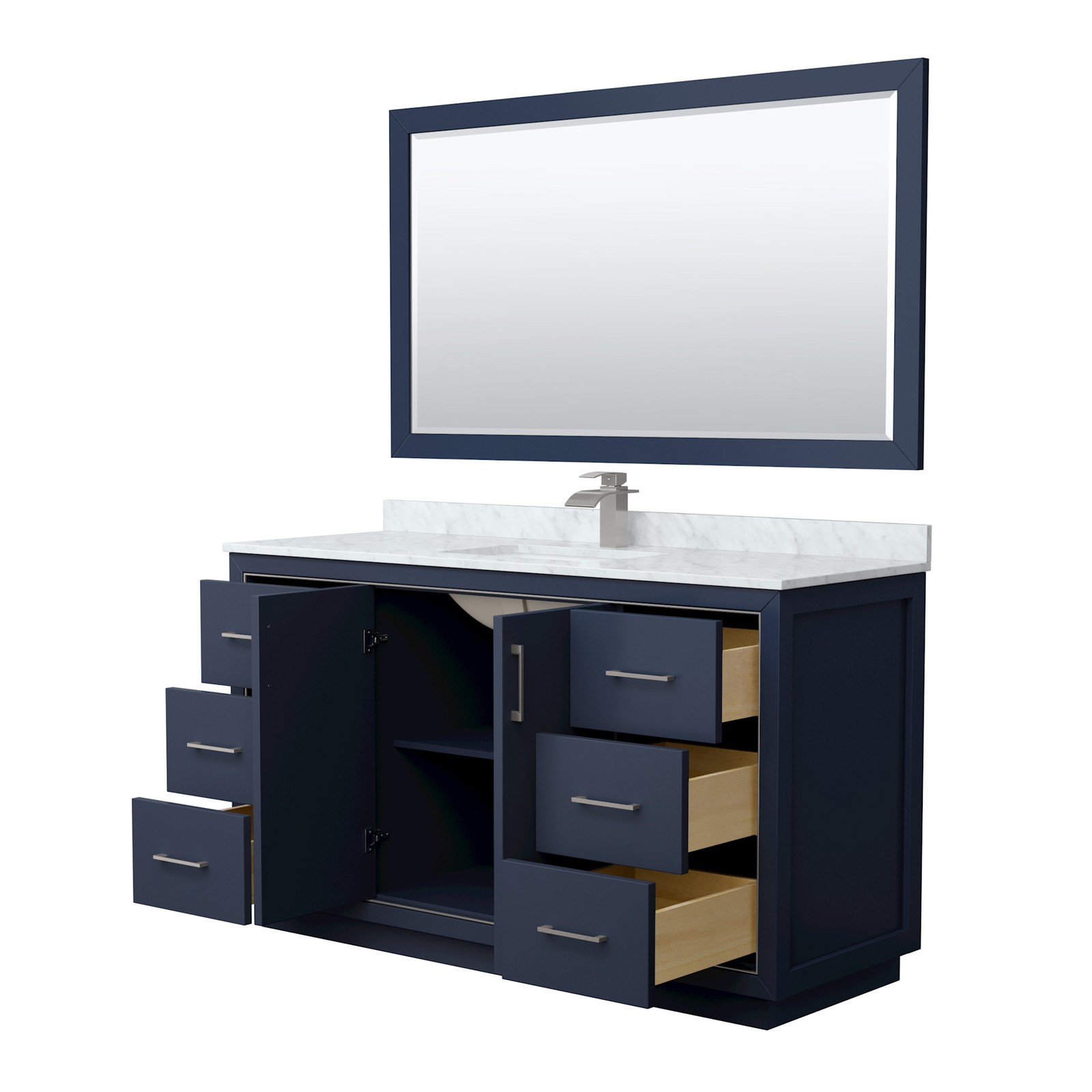 Wyndham Collection WCF1111-60S-NAT-M58 Icon 60″ – Dark Gray / Brushed Nickel