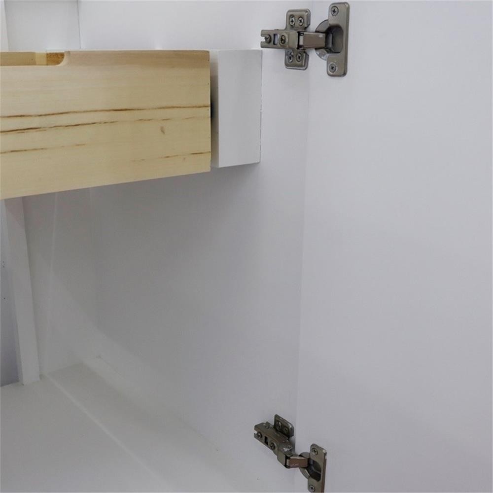 24 in. Single Wooden Vanity White Finish Cabinet Only