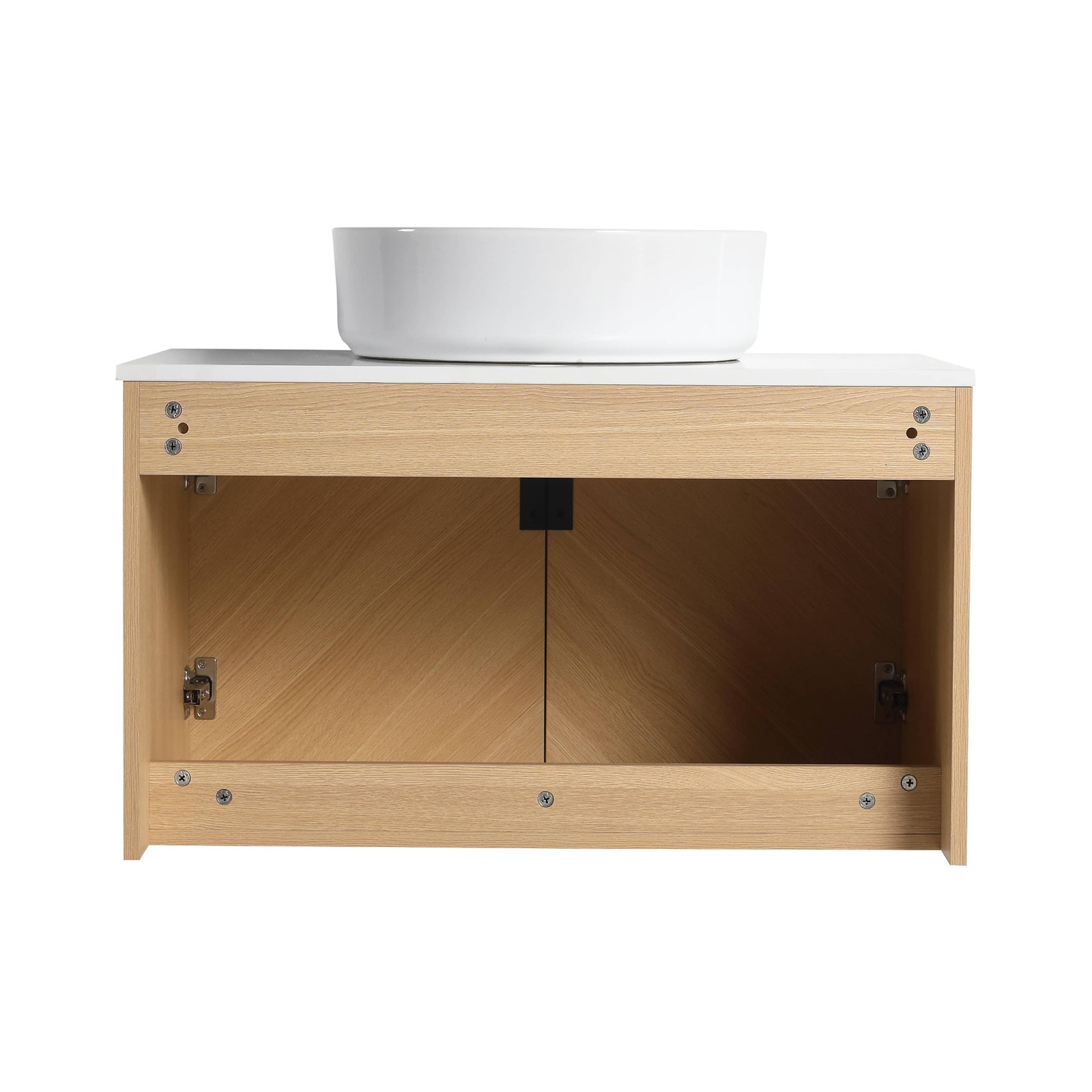 Bathroom Vanity w/Ceramic Sink, Wall-Mounted Storage Cabinet w/Soft Close Door