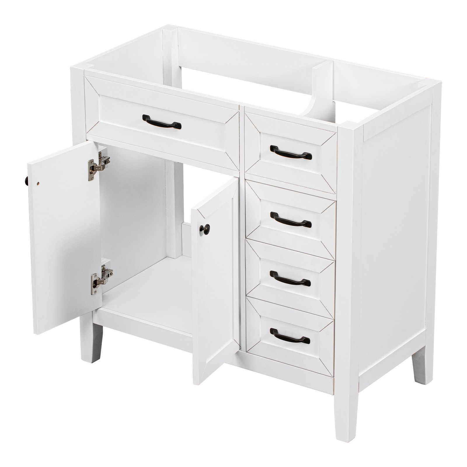 36″ Bathroom Vanity Base Only Cabinet with Drawers White