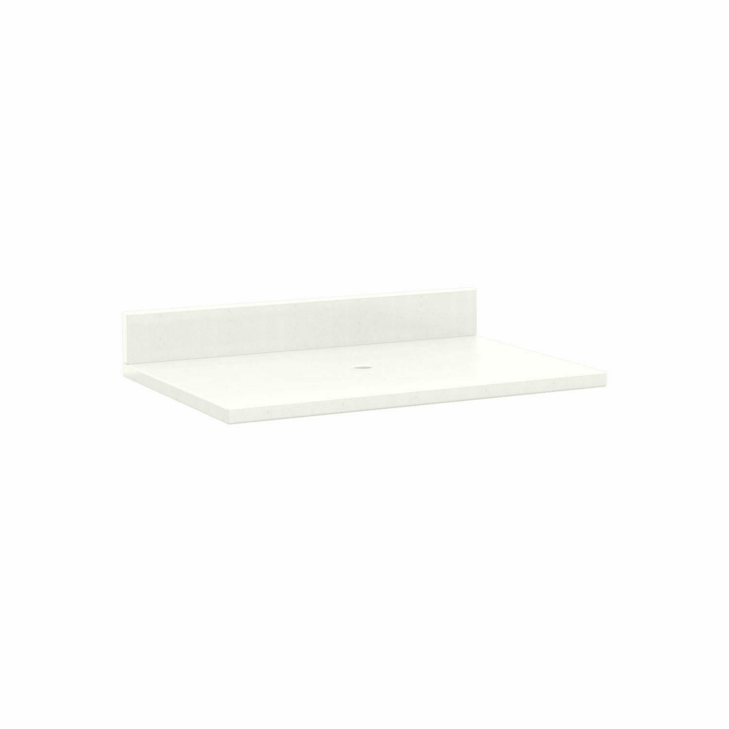 Single Faucet Hole 31″ x 22″ 3cm Quartz Vessel Sink Vanity Top – Arctic White