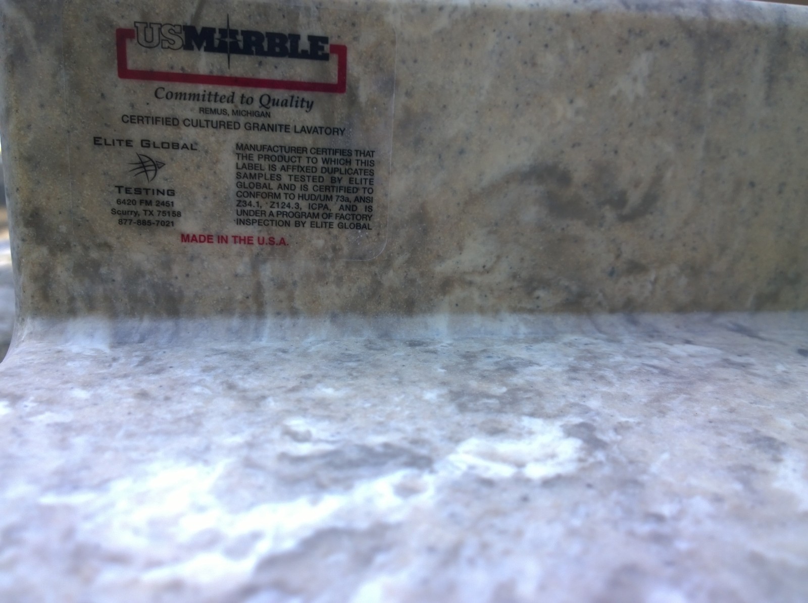 NIB Bathroom Premium CULTURED River-Bottom GRANITE Vanity Cabinet Top SINK 37×22