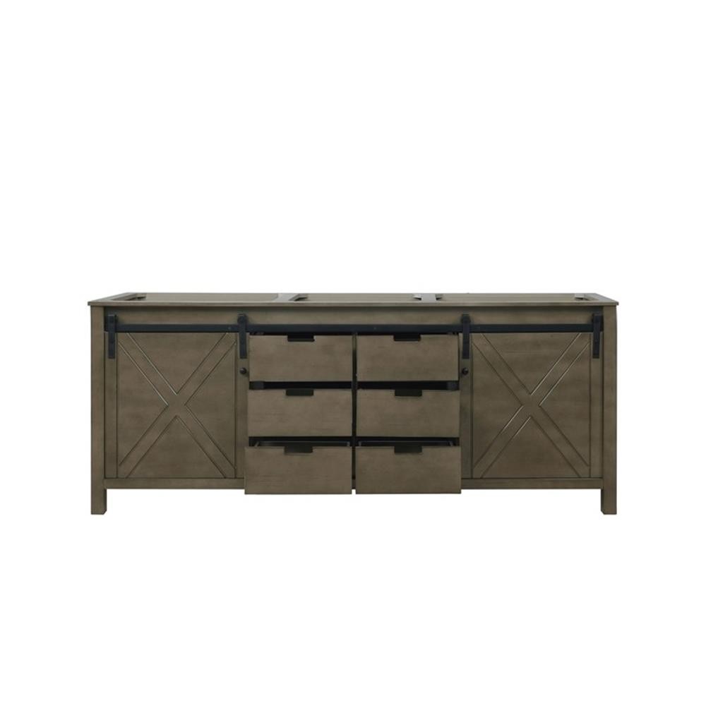 Lexora Home Marsyas 80″ Vanity Cabinet in Rustic Brown