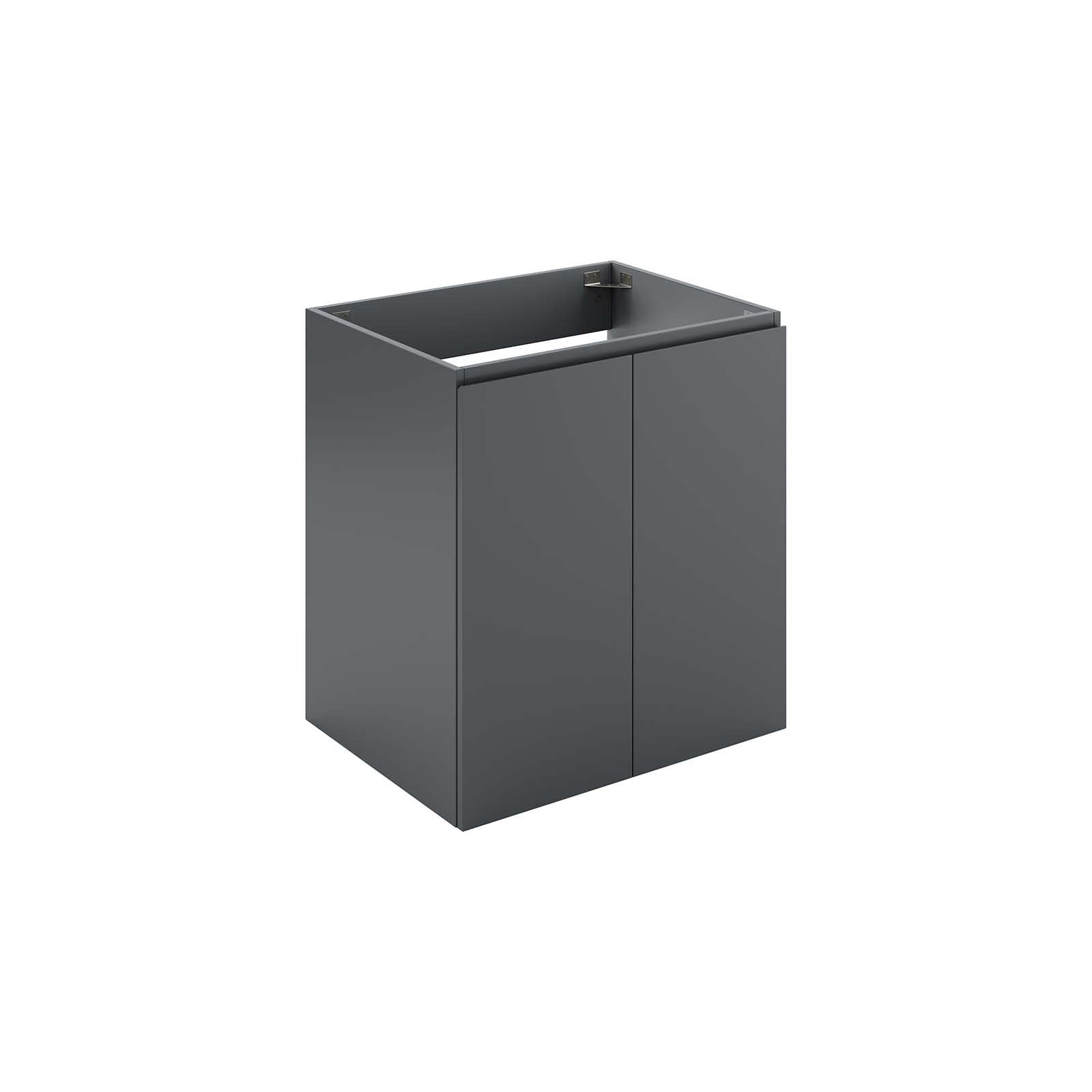 Modway Vitality 23″ Plastic and Wood Wall-Mount Bathroom Vanity in Gray