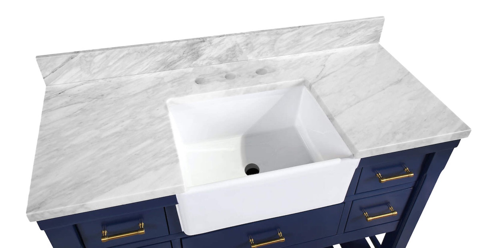 Charlotte 48-inch Farmhouse Vanity with Carrara Marble Top