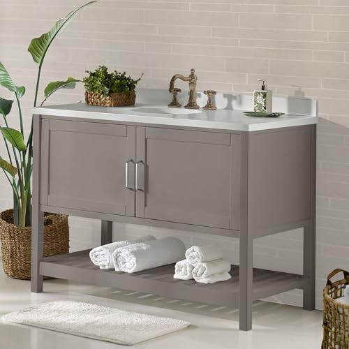 Bennet 48 Inch Bathroom Vanity – Freestanding Cabinet 48 Inch Vanity Grey