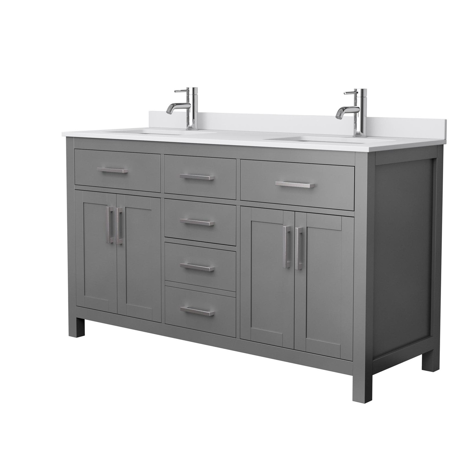 Wyndham Collection WCG242460DWCUNSMXX Beckett 60″ – Dark Gray / White Cultured