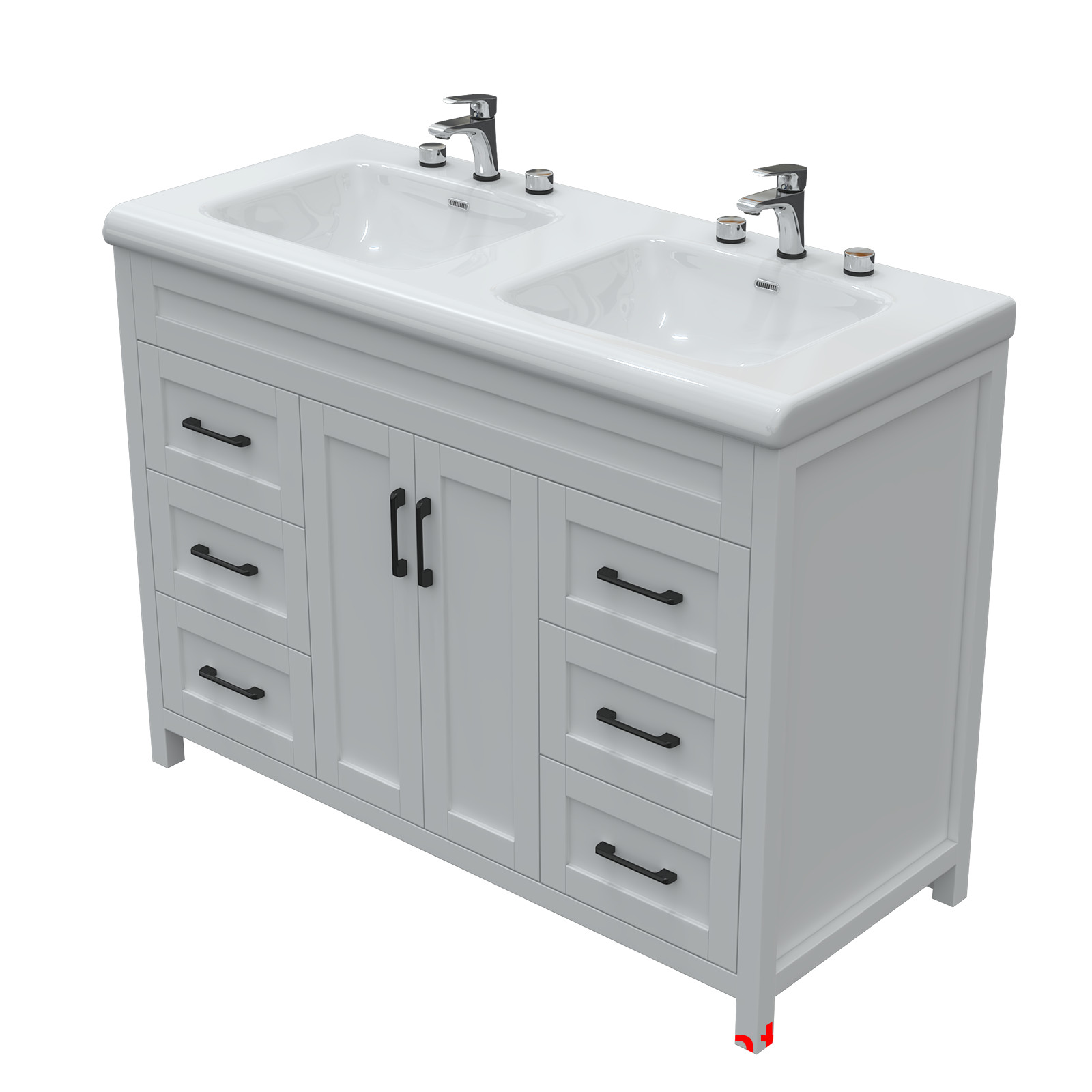 47″ Solid Freestanding Bathroom Vanity Unit Sink Combo Storage Cabinet Drawers