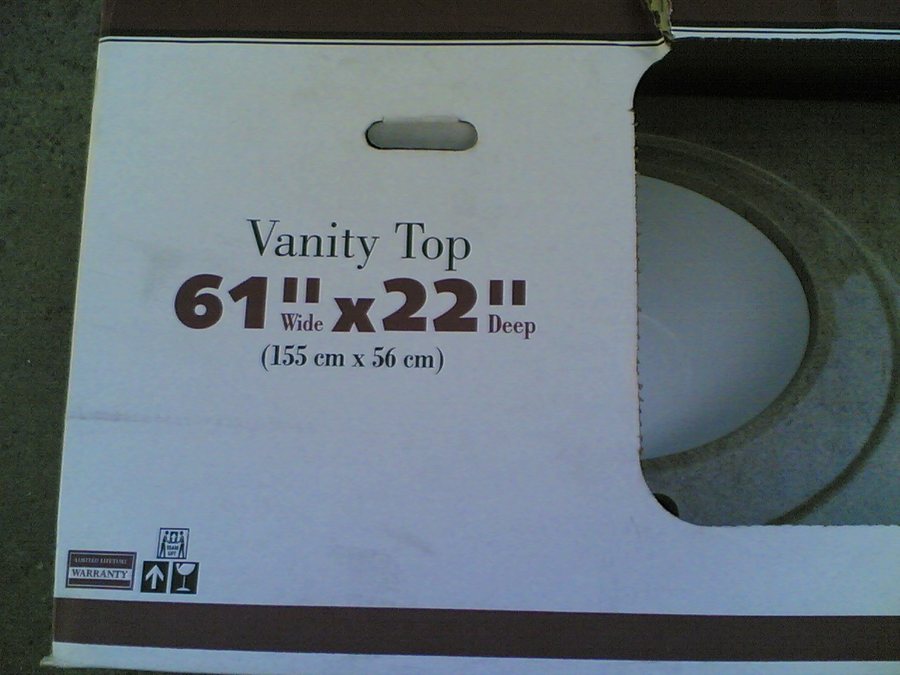 NIB ~ Nice Premium Imitated Granite Bathroom Vanity Top Double-Bowl SINK 61×22