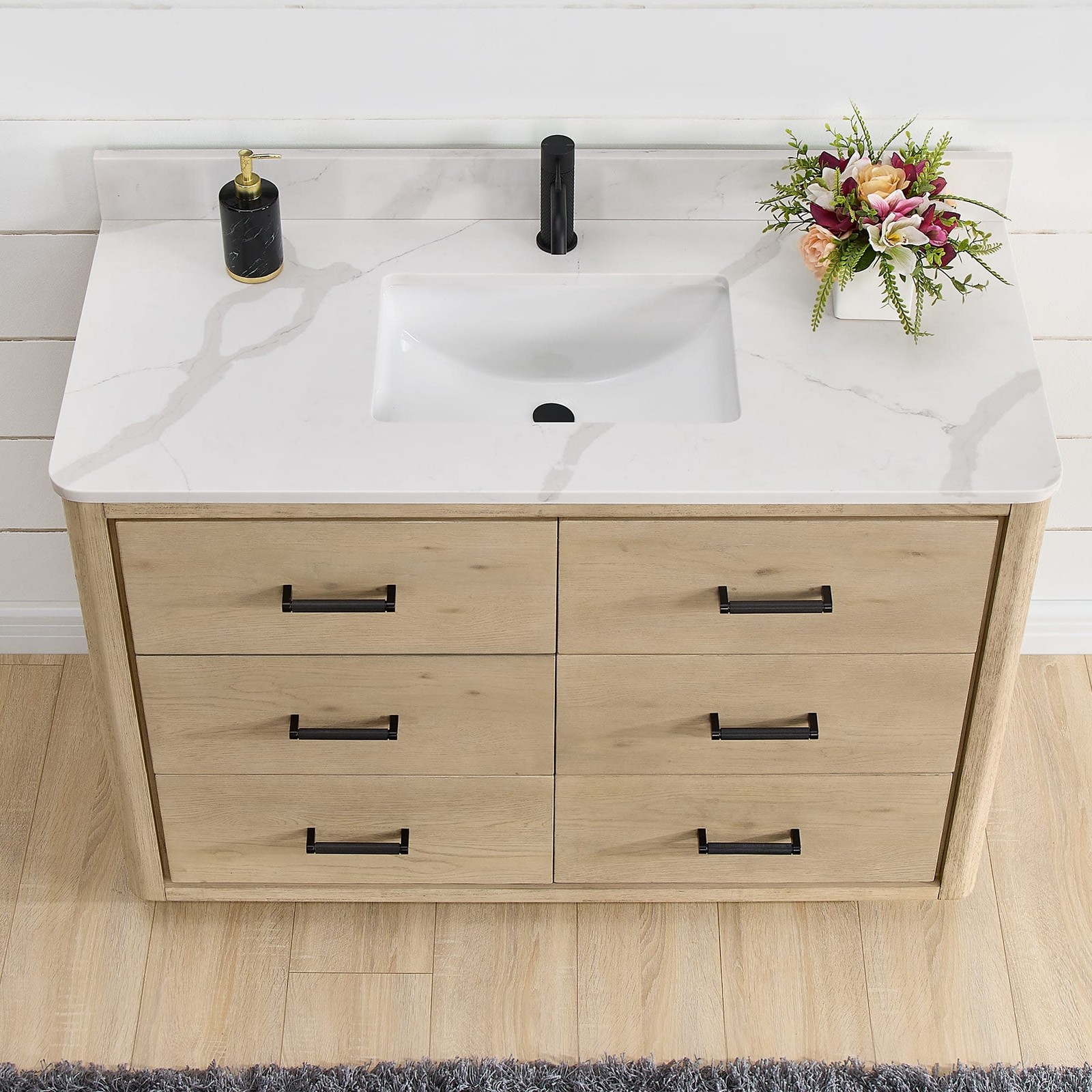 Miseno MV-NM-706548 Porto 48″ – Aged Natural Oak / Fish Maw White