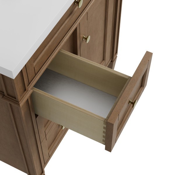 30″ James Martin Brittany 655-V30-PCN-3CSP Vanity Cabinet Charcoal Soapstone Top