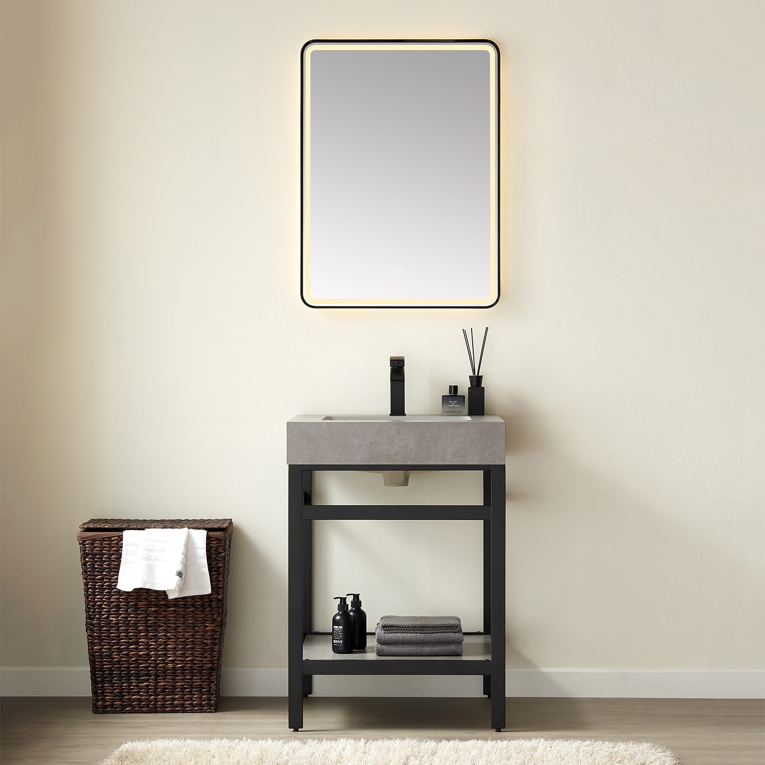 Miseno MV702524 Funes 24″ – Brushed Gold / White
