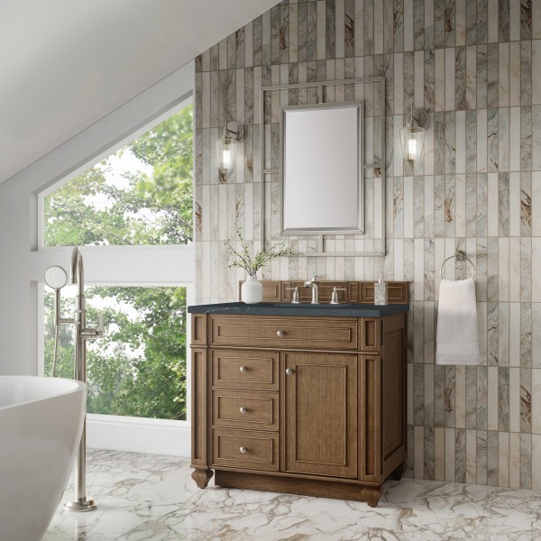 36″ James Martin Bristol 157-V36-SBR-3CSP Vanity Cabinet Charcoal Soapstone Top