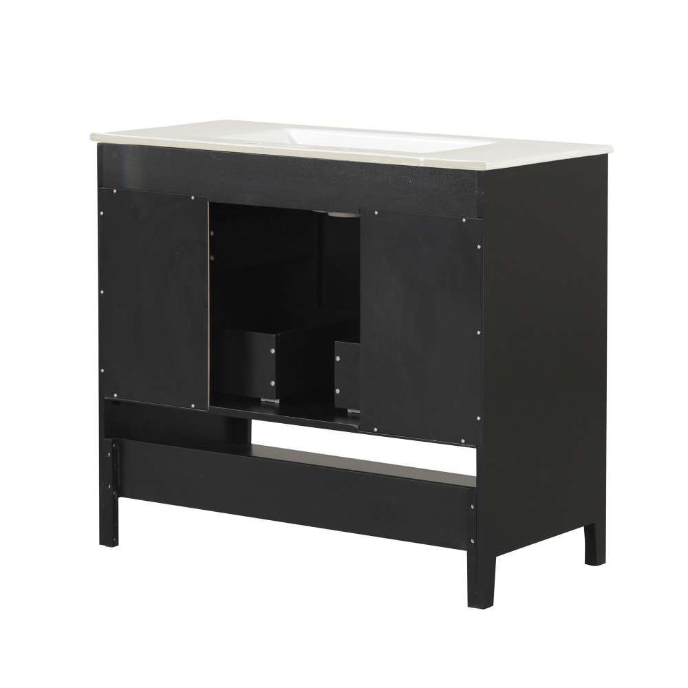 36 Inch Bathroom Vanity with Ceramic Sink Freestanding Bathroom Storage Cabinet