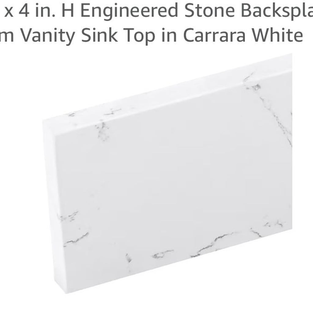 36-inch Carrara White Engineered Stone Bathroom Vanity Backsplash