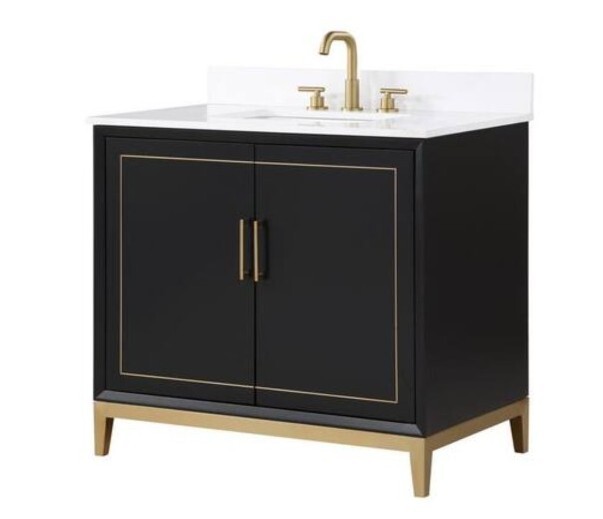 Bemma Gracie 36″ Midnight Black Lavatory Bathroom Vanity Basin Sink Vb-gr36sfm-0