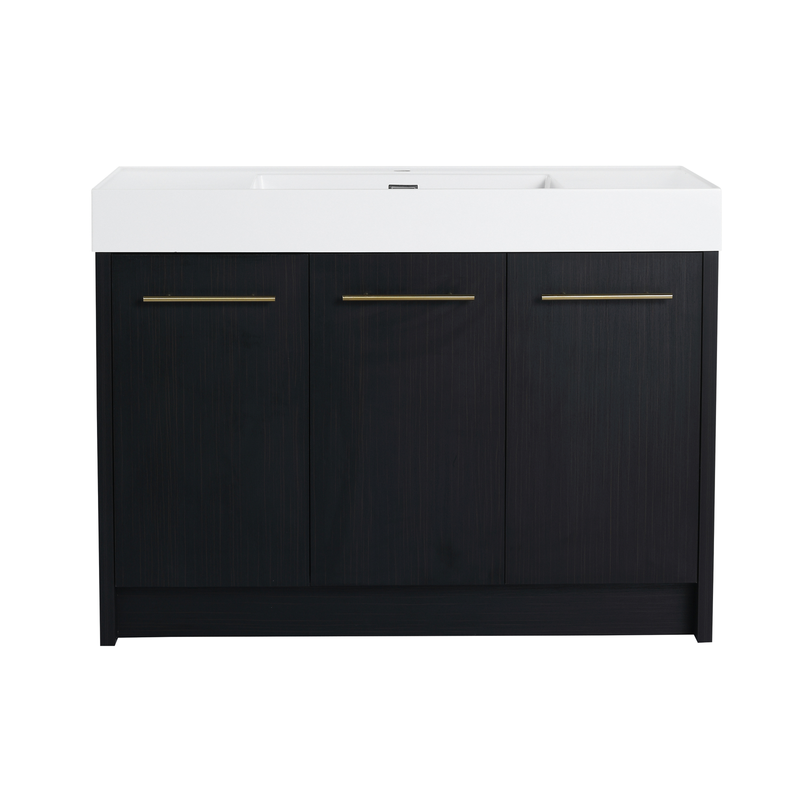 48 Inch Plywood Freestanding Bathroom Vanity with Resin Sink Door Cabinet Black