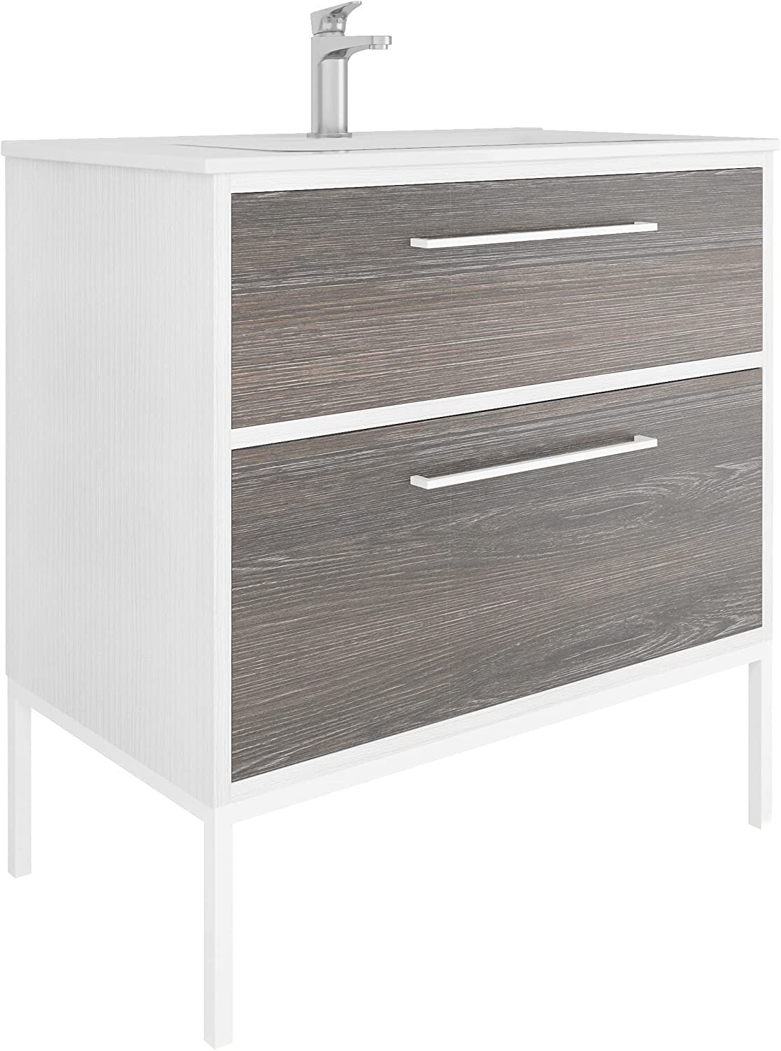 Randalco Chelsea 32″ Vanity | Charred Oak Wood | 32 X 35 X 18 in | Cabinet +…