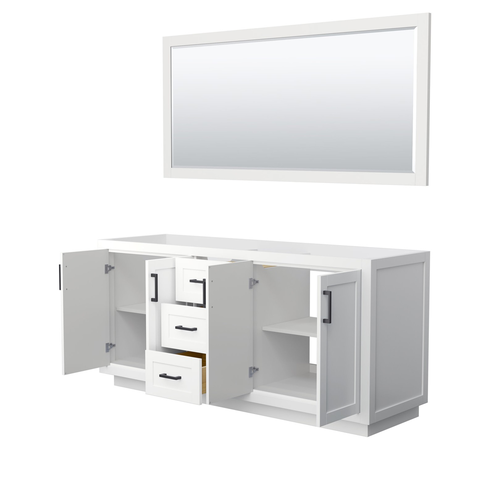 Wyndham Collection WCF2929-72D-CX-M70 Miranda 71″ Double – White / Brushed Gold