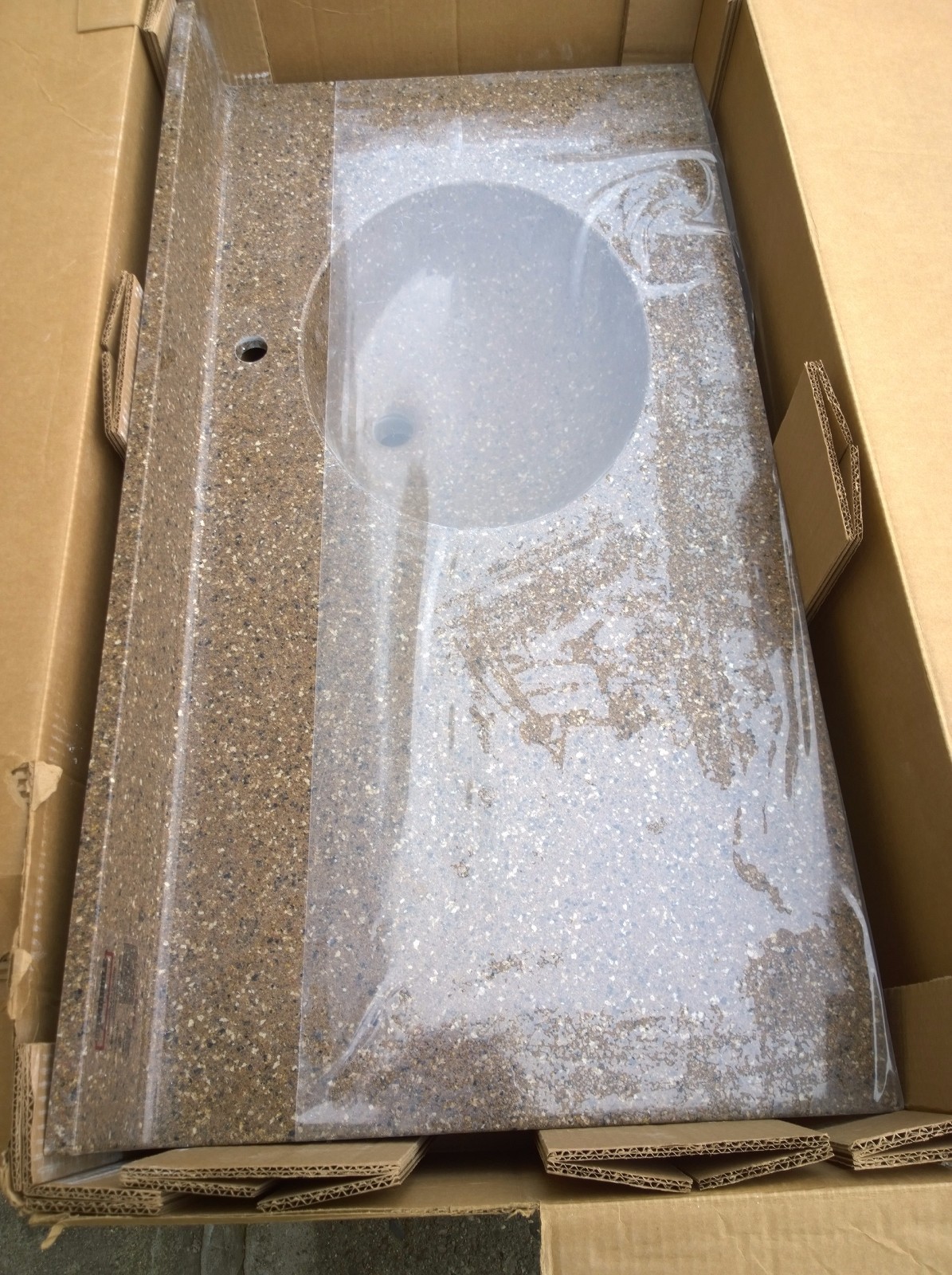 NIB Bath Premium SYNTHETIC GRANITE Vanity Cabinet Top SINK 43″W x 20.5″ D