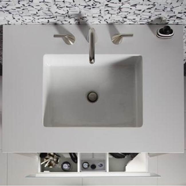 Robern TF31UCO93-8 31″ Stone Vanity Top with Three Holes Center Integrated Sink