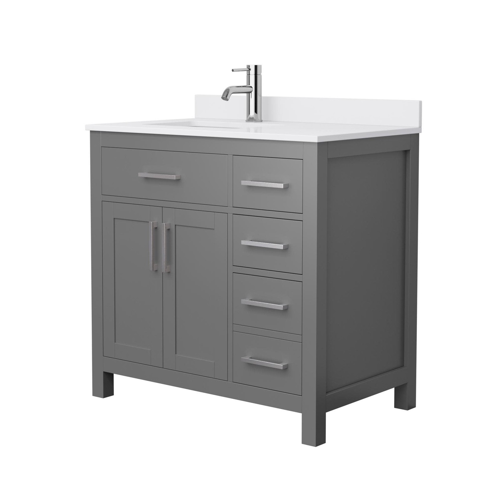 Wyndham Collection WCG242436S-UNSMXX Beckett 36″ – Dark Gray / Carrara Cultured
