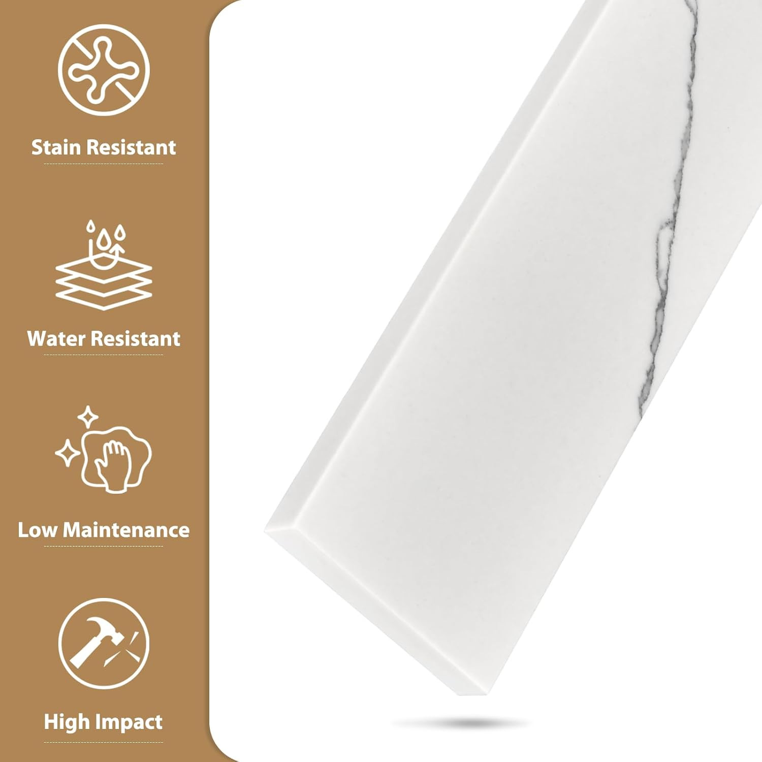 Calacatta Luna Quartz 21″ Sidesplash for Bathroom Vanity Sink Top