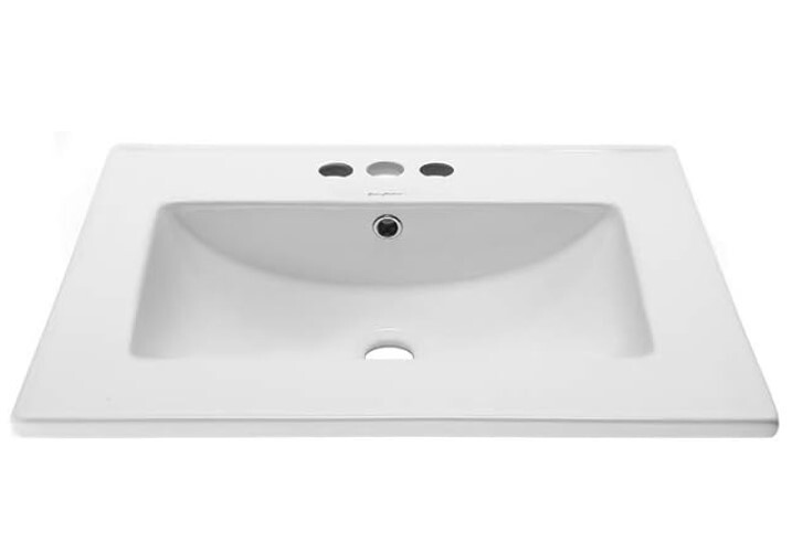 Swiss Madison Well Made Forever SM-VT324-3 Ceramic Vanity Top Sink 24 with Three
