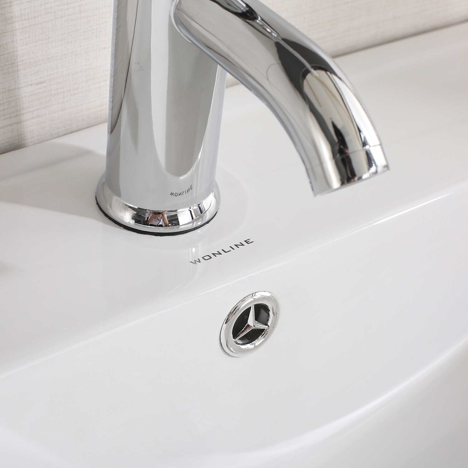 Wall-mount 24″ Bathroom Vanity Floating Cabinet Resin Basin Sink & Mirror Combo